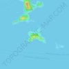 Topografische kaart Little Saint James Island, hoogte, reliëf