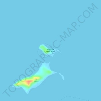 Topografische kaart Dicilingan Island, hoogte, reliëf
