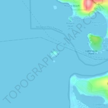 Topografische kaart Deception Island, hoogte, reliëf