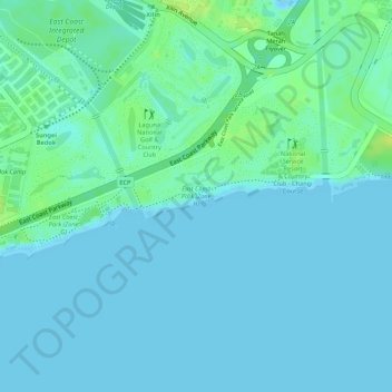 Topografische kaart East Coast Park (Zone H), hoogte, reliëf