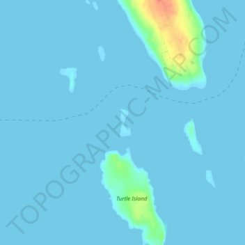 Topografische kaart Spectacle Island, hoogte, reliëf