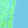 Topografische kaart Fort Lauderdale Beach, hoogte, reliëf
