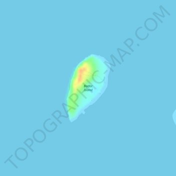 Topografische kaart Badoc Island, hoogte, reliëf