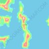 Topografische kaart Isla Shag, hoogte, reliëf