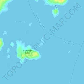 Topografische kaart Seal Island, hoogte, reliëf