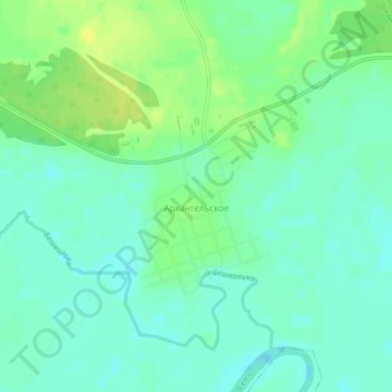 Topografische kaart Архангельское, hoogte, reliëf