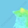 Topografische kaart Gatakers Bay Foreshore Reserve, hoogte, reliëf