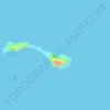Topografische kaart Capones Island, hoogte, reliëf