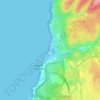 Topografische kaart Praia do Guincho, hoogte, reliëf