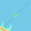 Topografische kaart Dead Chest Island, hoogte, reliëf