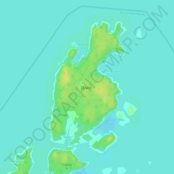 Topografische kaart Djurö, hoogte, reliëf