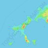Topografische kaart Pulau Padar, hoogte, reliëf