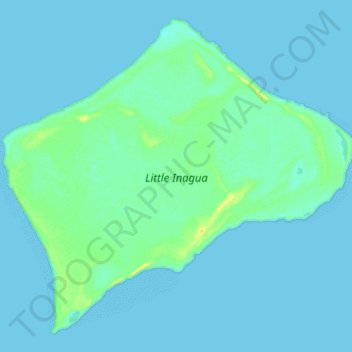 Topografische kaart Little Inagua Island, hoogte, reliëf
