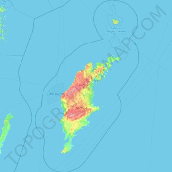 Topografische kaart Territorial waters of Gotland, hoogte, reliëf