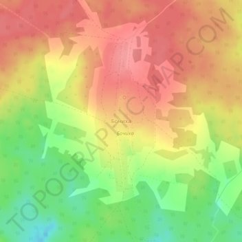 Topografische kaart Бочиха, hoogte, reliëf