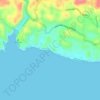 Topografische kaart Pantai Porok, hoogte, reliëf