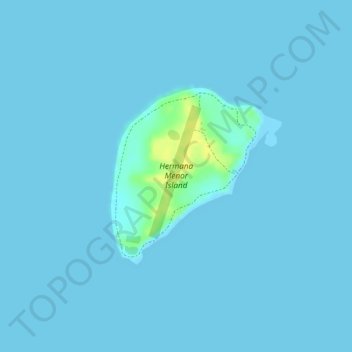 Topografische kaart Hermana Menor Island, hoogte, reliëf