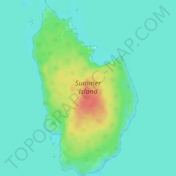 Topografische kaart Summer Island, hoogte, reliëf