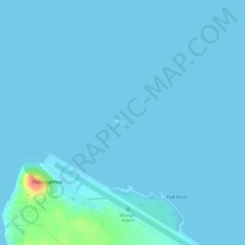 Topografische kaart Somonof Island, hoogte, reliëf
