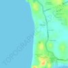 Topografische kaart Sri Purnama Beach, hoogte, reliëf