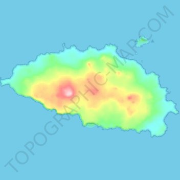 Topografische kaart Isla Española, hoogte, reliëf