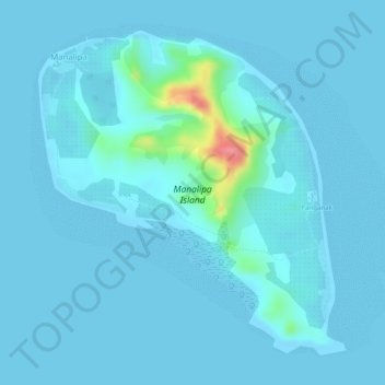 Topografische kaart Malanipa Island, hoogte, reliëf