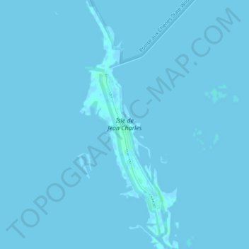 Topografische kaart Isle de Jean Charles, hoogte, reliëf