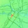 Topografische kaart original boundary of City of Houston, hoogte, reliëf
