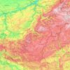 Topografische kaart Ardennen, hoogte, reliëf