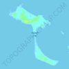 Topografische kaart Powell Cay, hoogte, reliëf