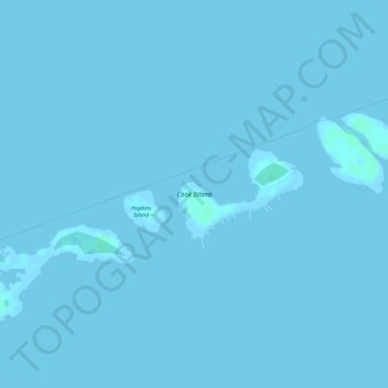 Topografische kaart Cook Island, hoogte, reliëf