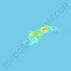 Topografische kaart Malalison Island, hoogte, reliëf