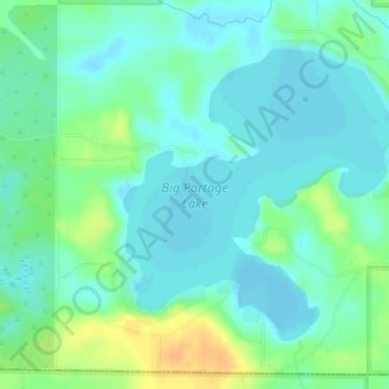 Topografische kaart Big Portage Lake, hoogte, reliëf