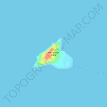 Topografische kaart West Nalaut Island, hoogte, reliëf