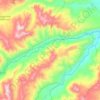 Topografische kaart American River, hoogte, reliëf