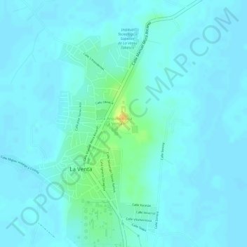 Topografische kaart La Venta, hoogte, reliëf