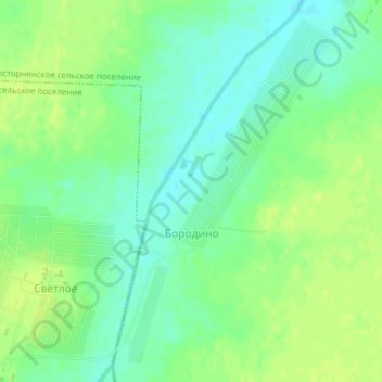 Topografische kaart Бородино, hoogte, reliëf
