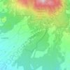 Topografische kaart Río Liberia, hoogte, reliëf