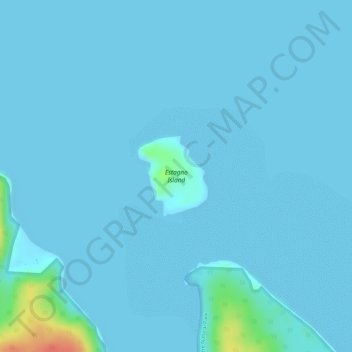 Topografische kaart Estagno Island, hoogte, reliëf