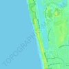 Topografische kaart Tennyson Beach, hoogte, reliëf