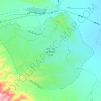 Topografische kaart 张掖丹霞国家地质公园, hoogte, reliëf