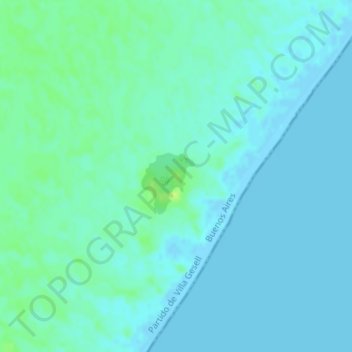Topografische kaart Faro Querandí, hoogte, reliëf