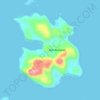 Topografische kaart Isla Richards, hoogte, reliëf