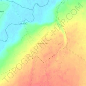 Topografische kaart Шагалово, hoogte, reliëf