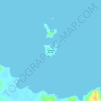Topografische kaart Cambugan Island, hoogte, reliëf