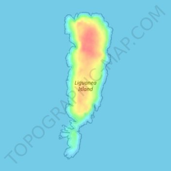 Topografische kaart Liguanea Island, hoogte, reliëf