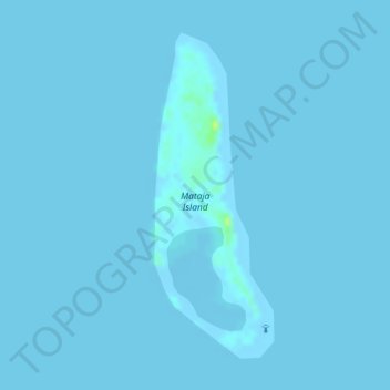 Topografische kaart Mataja Island, hoogte, reliëf