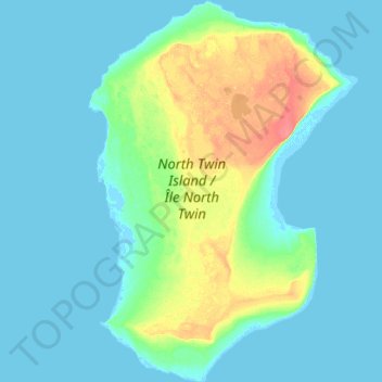 Topografische kaart North Twin Island, hoogte, reliëf