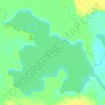 Topografische kaart Lago Musha Karusha, hoogte, reliëf