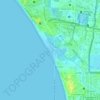 Topografische kaart Juhu Beach, hoogte, reliëf